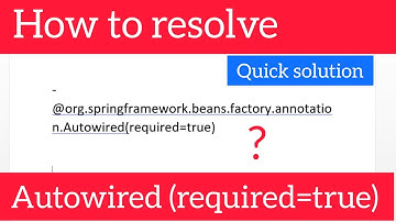How to resolve -@org.springframework.beans.factory.annotation.Autowired(required=true)