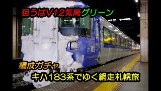 【2023年北海道②】狙って乗れるかV12気筒! 編成ガチャでゆくキハ183系特急オホーツク網走札幌5時間移動の旅