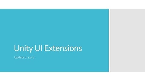 Unity UI Extensions - Update 1.2.0