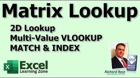 Microsoft Excel Matrix Lookup (2D Lookup, Multi Value VLOOKUP) with MATCH and INDEX