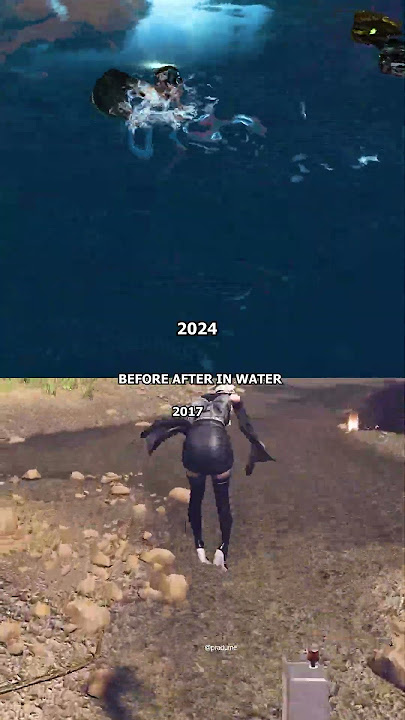 Outfit Before After In Water Stellar Blade or Nier Automata compare #shorts #stellarblade