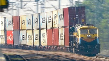 Tallest Trains of India! Speeding Double Stack Container Trains | Indian Railways