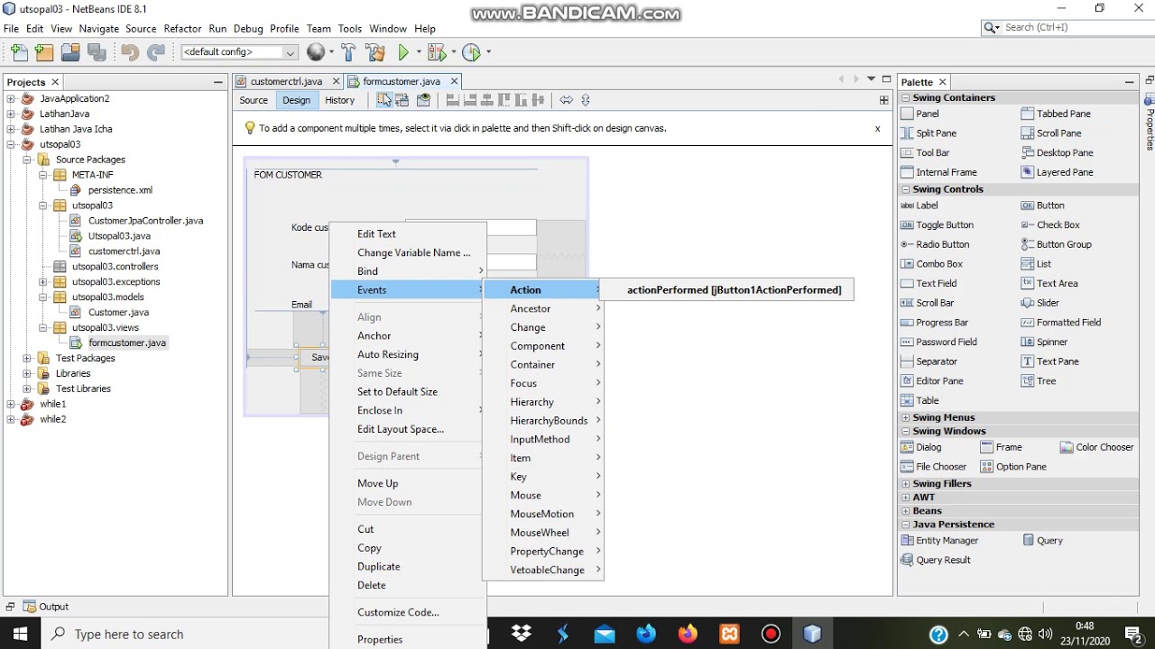 Tutorial Cara MengInsert Database di Aplikasi Netbeans - YouTube