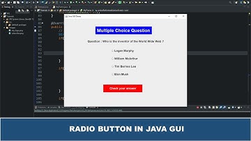 Java GUI Tutorial #42 - Making A Simple Multiple Choice System In Java GUI Using JRadioButton  Class