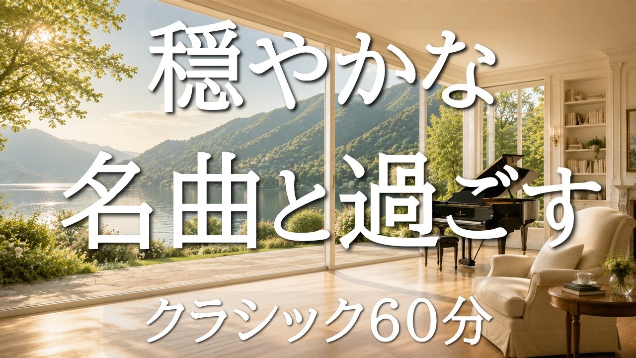 【穏やかなクラシック60分】自然と心が落ち着く名曲集｜読書・作業・リラックスBGM｜モーツァルト・ショパン・ドビュッシー