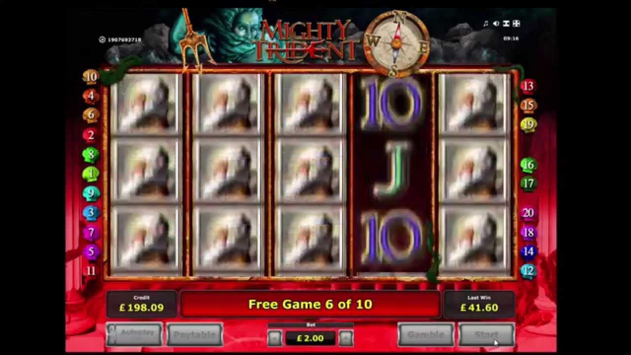 Mighty Trident Slot Bonus Round with re-trigger - Novomatic