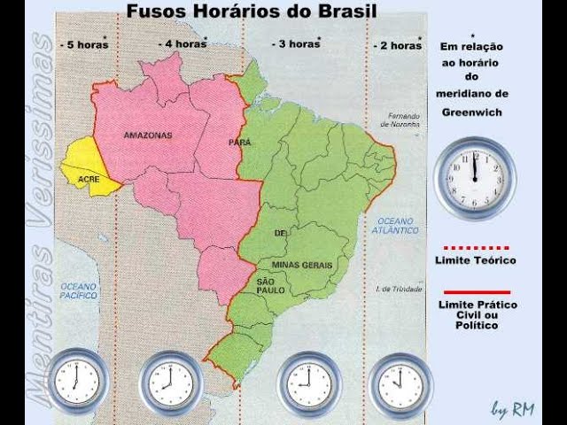 Fusos Horários do Brasil: quais são e como se dividem - Toda Matéria