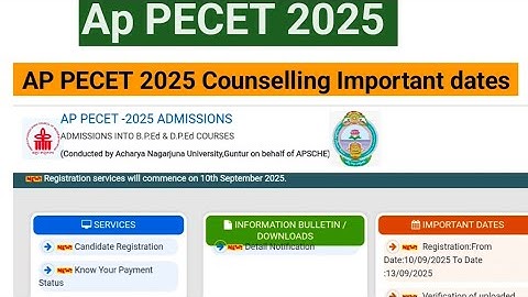 AP PECET Counselling Dates 2025 ||AP PECET Certificate Verification || AP PECET
