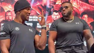 Anthony Joshua FLIPS OFF Big Baby Miller to his face after verbal exchange!