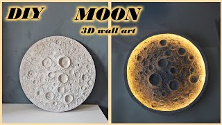 Making MOON lamp | DIY moon 3D textured wall art screenshot 3