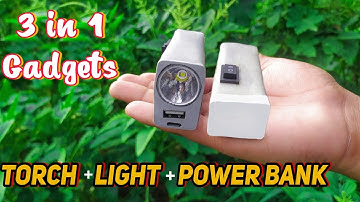 New Gadgets from PVC Pipe | How to make 3 in 1 Gadgets | Powerbank and Emergency  Light banaen |