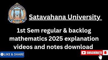 1st Sem Maths Regular (r-25) & backlog 2025 Explanation videos||#satavahanauniversity