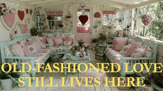 Joyfully Old-Fashioned Shabby Chic Colorful Cottage With Strawberry Rose Summer Charm Remembers Love