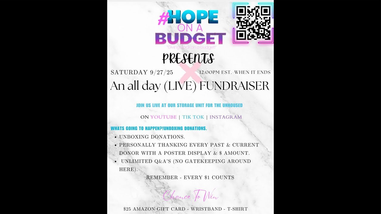 Hope On a Budget PRESENTS ALL DAY LIVE FUNDRAISER FOR THOSE IN NEED ...