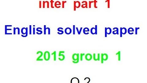 solved papers,english solved papers inter class part-1 2015