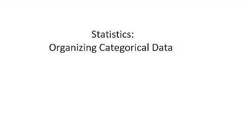 Statistics: Organizing Categorical Data