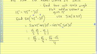 Adv Pre Calc 2017 5.4 Sum and Difference Formulas