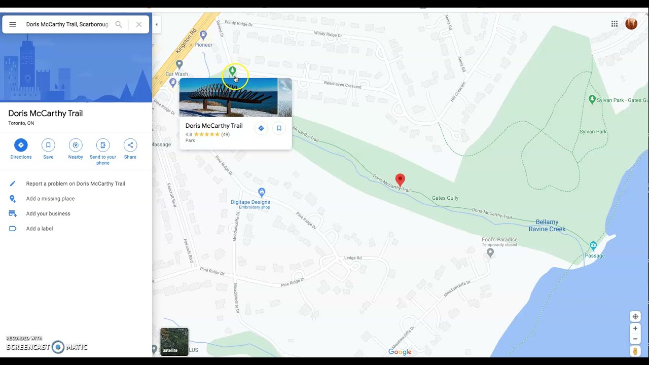 Doris McCarthy Trail Directions