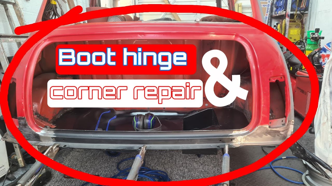 Replacing the boot hinge and corner panel Mk3 classic mini restoration