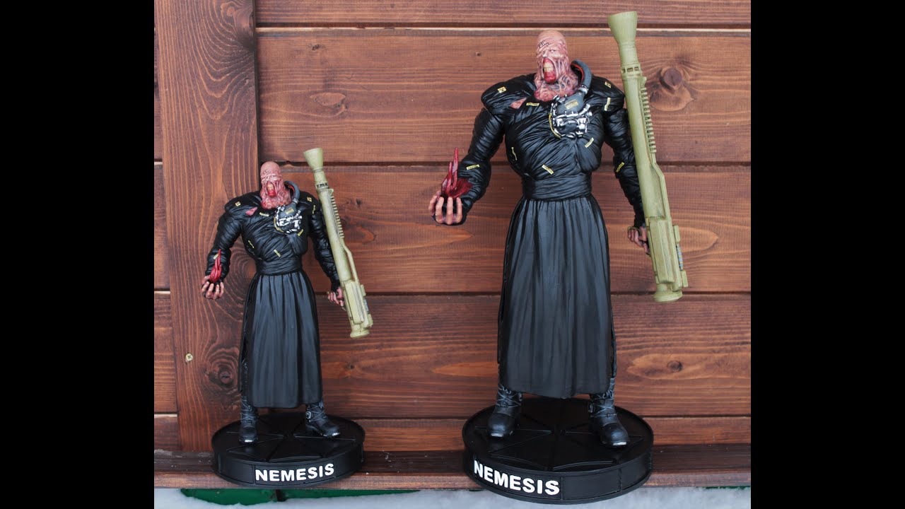 Nemesis Resident Evil fanart statue painting process 3d printing