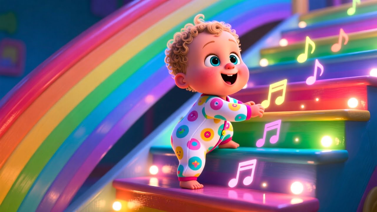Baby’s Rainbow Slide Adventure 🌈🎶 Fun Kids Song | Learn Colors & Numbers with Baby