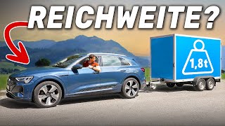 So weit kommt ein EAuto mit Anhänger wirklich! Audi Q8 etron 55