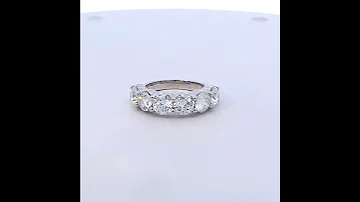 14K White Gold 4 0 Cttw Lab Grown Diamond 6 Stone Band Ring Size 8 