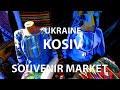 Kosiv town walking through a souvenir market ukraine  virtual travel films