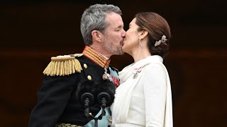 King Frederik and Queen Mary kiss in first appearance as monarchs