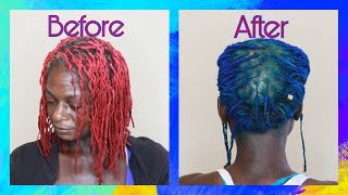 Vibrant Hair Color | Going From Red To Blue! | Sekoya Hicks