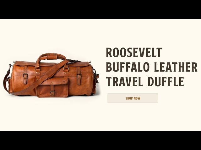 Roosevelt Small Leather Duffle Bag in Dark Oak - Hands On