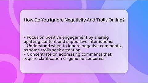 How Do You Ignore Negativity And Trolls Online? - Everyday-Networking