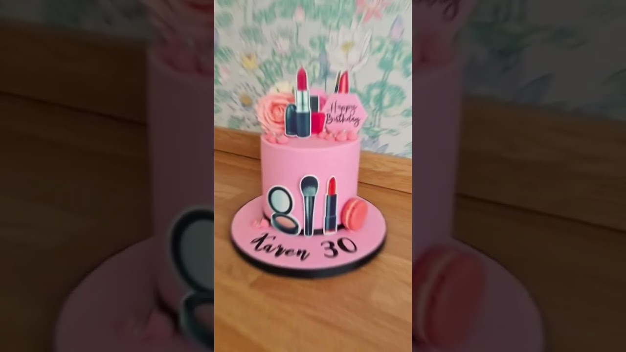 Makeup Theme cake decoration ideas 