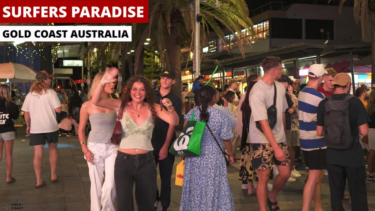 [4k] Explore Surfers Paradise Saturday Night 26 April 2025 | Gold Coast | QLD | Australia