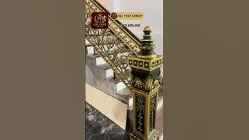 Bộ cầu thang nhôm đúc tân cổ điển Đại Phát thi công lắp đặt