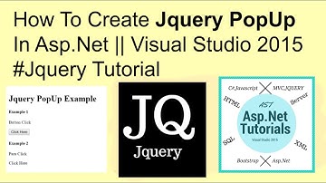 How to create jquery popup in asp.net || visual studio 2015 #jquery tutorials
