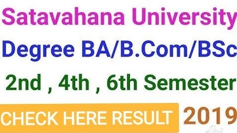 SU DEGREE 2,4,6 SEM RESULT 2019 CHECK HERE LATEST UPDATE