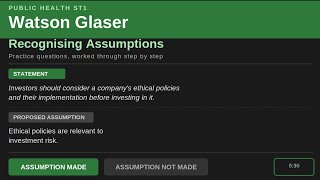 Watson Glaser - recognising assumptions
