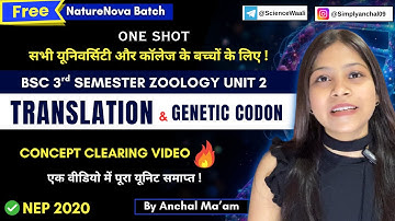 Translation and Genetic codon bsc 3rd semester zoology unit 2 one shot 🔥|bsc 3rd semester zoology