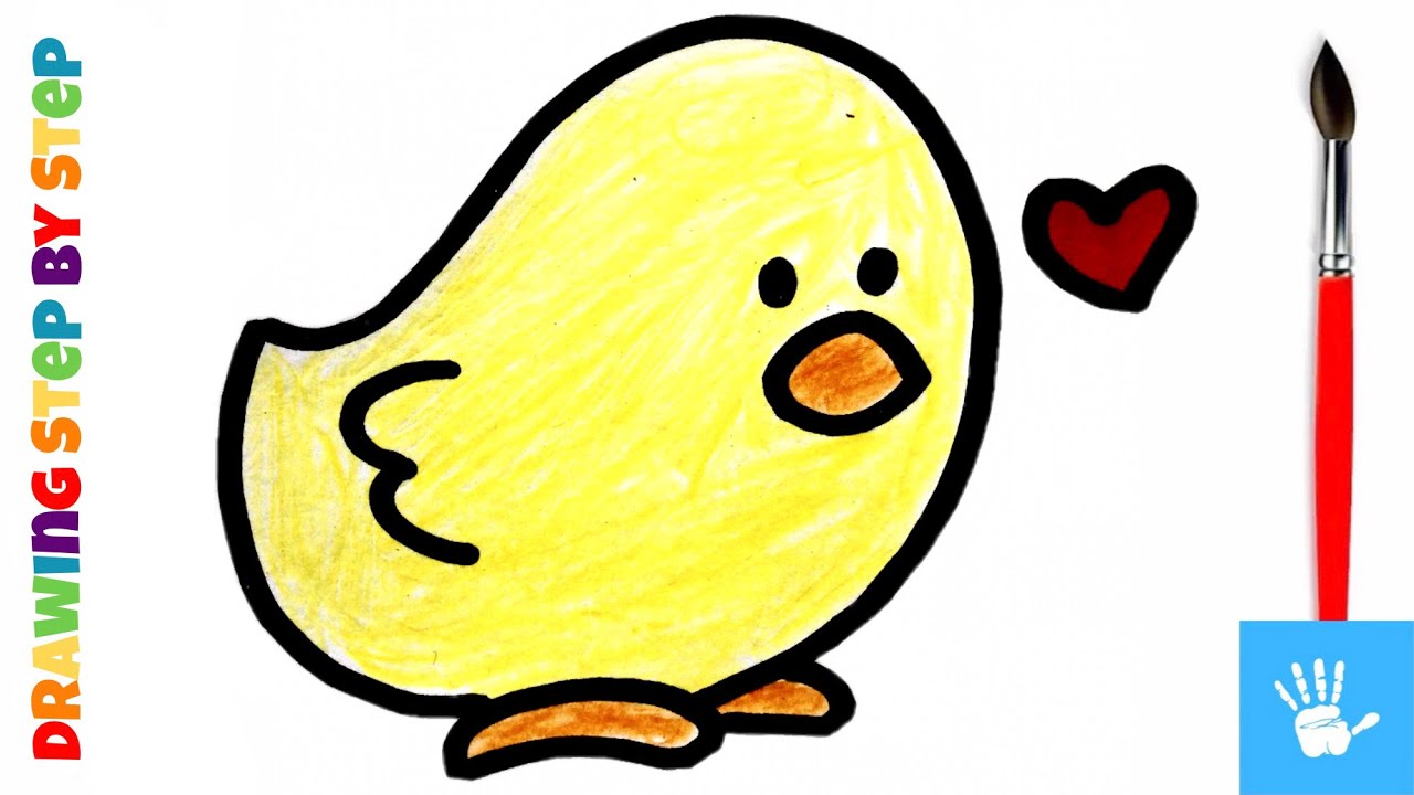 Joja Rasm How To Draw a Cute Chick | Bolalar uchun jo'ja rasm chizish | рисуем ...