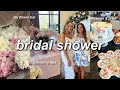 Host a bridal shower with me  diy flower bar decorate  prep food decor games  planning tips