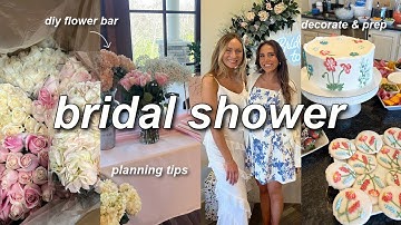 HOST A BRIDAL SHOWER WITH ME | DIY flower bar, decorate & prep, food, decor, games, & planning tips!