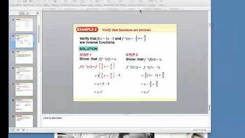Alg 2 Section 6-4 Inverse Functions (part 1)