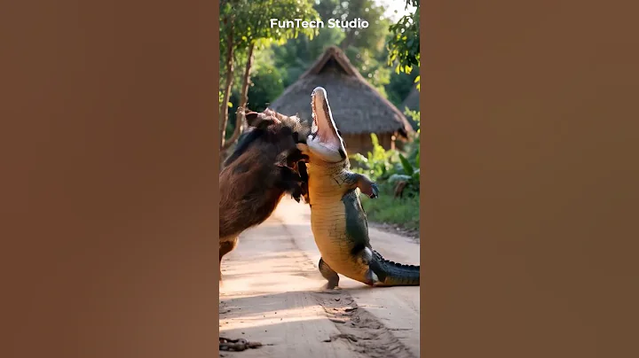 😱🔥Wild Boar Vs Crocodile Deadly Fight #animals #animal #animallover #short #wildlife #crocodile