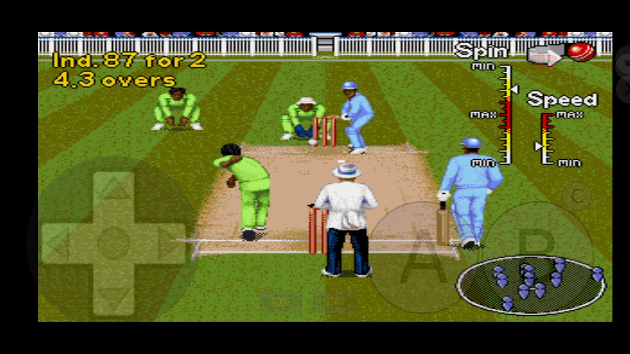 Brian Lara Cricket 96 Sega Genesis - India vs. Pakistan
