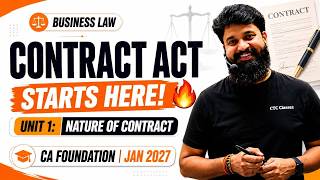 Indian Contract Act 1872 I Unit 1: Nature of Contract I CA Foundation Jan 2027 #cafoundationjan2027