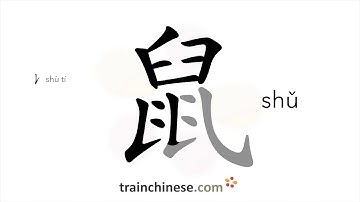 How to write 鼠 (shǔ) – mouse, rat – stroke order, radical, examples and spoken audio