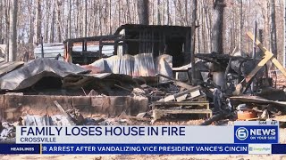 'It was gone in minutes': Family of 8 loses everything in Crossville house fire