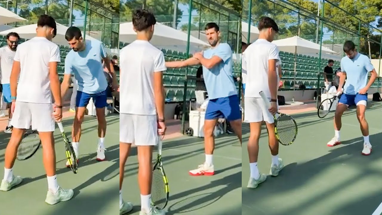 Djokovic Teaches U14 Champion Rafael Pagonis His Tennis Secrets