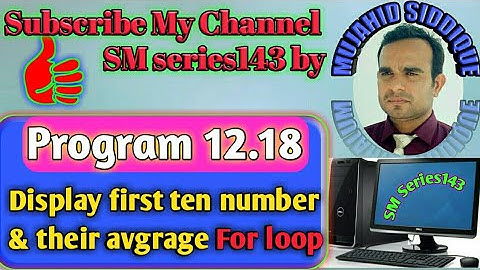 C program that display first ten(10) numbers and their average using for loop in c (urdu/hindi)